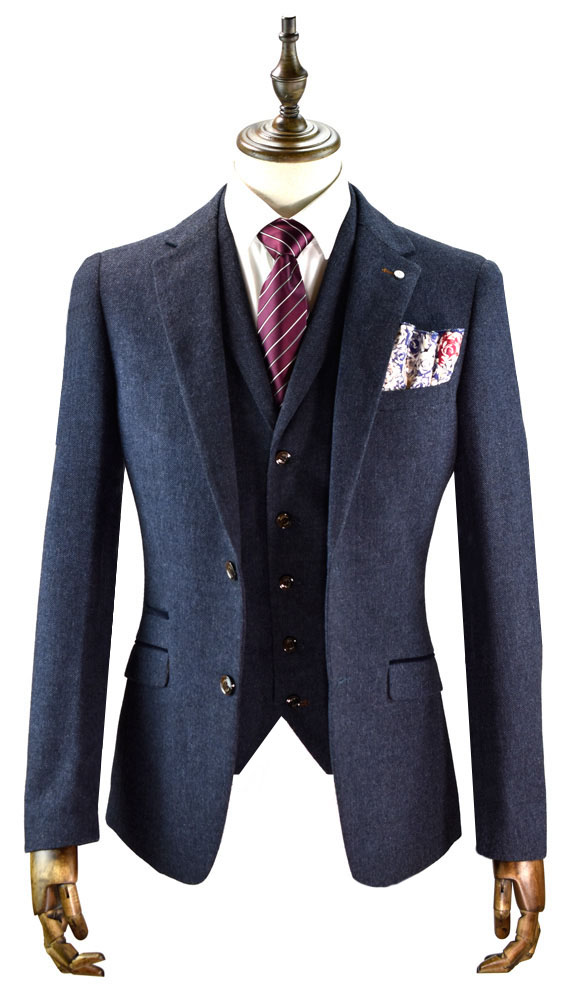 Voeut Navy Tweed Three Piece Suit – Esquire Formal Menswear